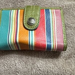 Fossil Multicolor Striped Wallet